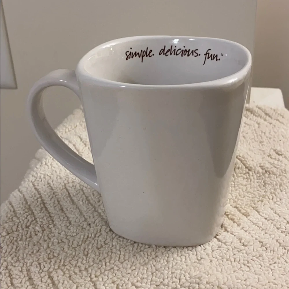 Tastefully Simple White Mug “Simple Delicious Fun” Mug Cake Measurements